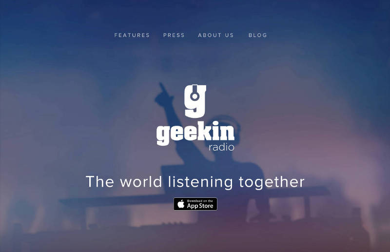 Screenshot of Geekin Radio's Website